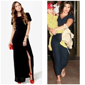 K dash by kardashian maxi dress with one slit